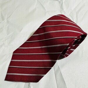 SULKA MEN'S TIE RED/STRIPED Width: 3.5" Length: 52" Made in France